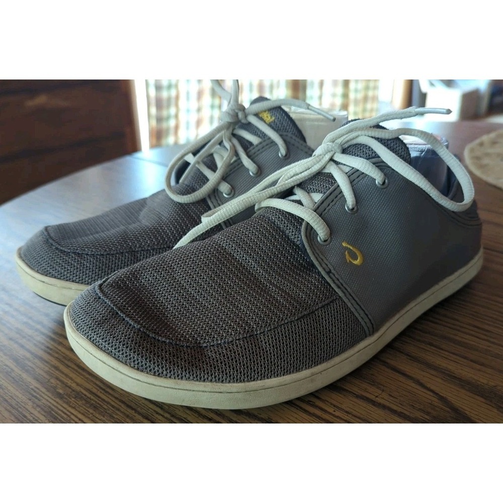 Olukai‎ Nohea Moku Grey Mesh Boat Shoes Slip On Sneakers Men's Size 10.5 Gray